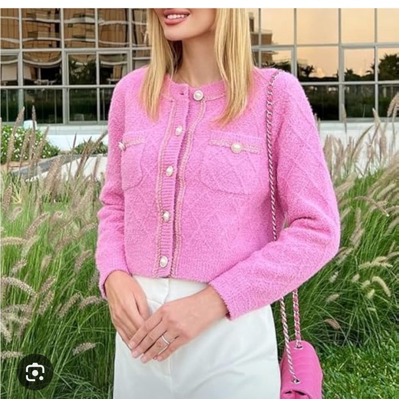 Pink Cardigan Sweater - Picture 5 of 7